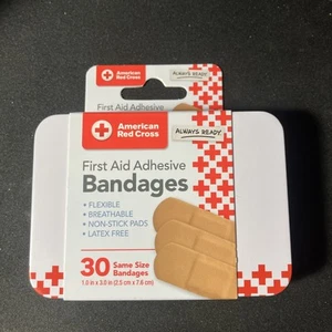 Amerikanisches Rotes Kreuz Reise Erste Hilfe Bandagen 30 Stück Reise Blechdose - Bild 1 von 3