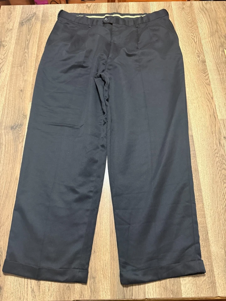 Pantalones Croft & Barrow, para hombre talla 40x30, negros, pantalones de vestir frente plano 42" de largo Foto 1 de 4