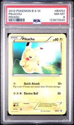 2012 POKEMON B&W PROMO #BW54 PIKACHU PSA 8 - Image 1 of 2