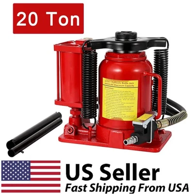 20 Ton Low Profile Air Hydraulic Bottle Jack Pneumatic & Manual Jack w/Hand Pump Foto 1 de 4