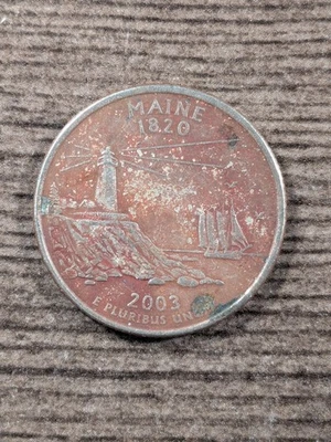 2003-P Maine State Quarter Improperly Annealed Planchet Error - Image 1 of 4