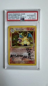 Mitsuhiro Arita Signed Pokemon 1999 #4 Charizard Holo Authentic AUTO 10 - Picture 1 of 5