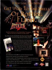 Atlus Virtual Hydlide Sega Saturn Vintage 1995 Magazine Print Ad 8x11 Retro RPG