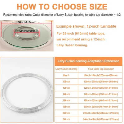 12 Inch Lazy Susan Hardware Heavy Duty Metal Rotating Hardware Turntable Bearing - Image 1 of 4