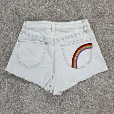 Pantalones Cortos SO Super High Rise Corte Juniors 5/27W Blanco Arco Iris Bolsillo Foto 1 de 4