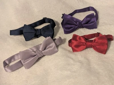 Lote de 4 pajaritas ajustables para hombre - azul marino, púrpura, lavanda, rojo uso formal Acc Foto 1 de 4
