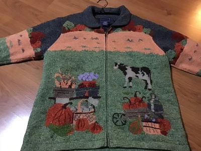 Eagles Eye Sweater, Women’s Medium, Full Zip, Cotton Blend/Polyester Lining - Image 1 of 4