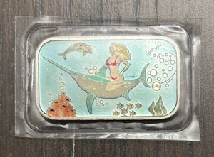 2021 CMG Mint Sword Fish 1 Feinunze 0,999 Silber Farbe Emaille Kunstbarren #03 - Bild 1 von 4
