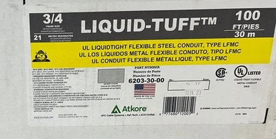 Sistemas de cable AFC de 3/4 pulgadas Conducto de acero flexible hermético al líquido de 100 pies nuevo Foto 1 de 2