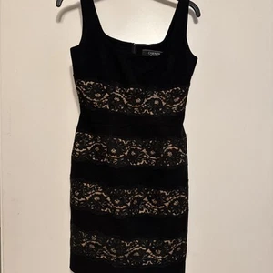 Black Lace Dress size2 lace elegant, Carmen mark valve - Picture 1 of 10