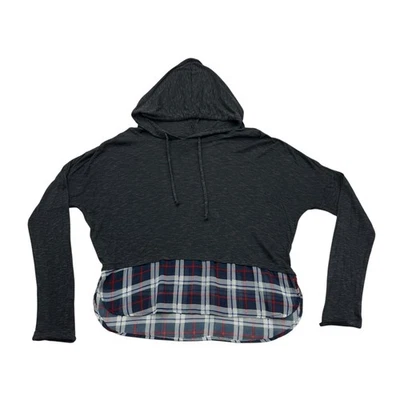 Rue21 Sudadera con Capucha Mujer Grande L Gris Azul Rojo A Cuadros Ligera Manga Larga Foto 1 de 4