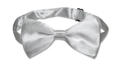 Pajarita BOWTIE Sólida Color Gris Plateado Para Hombre Gris Pajarita para Esmoquin o Traje Foto 1 de 2
