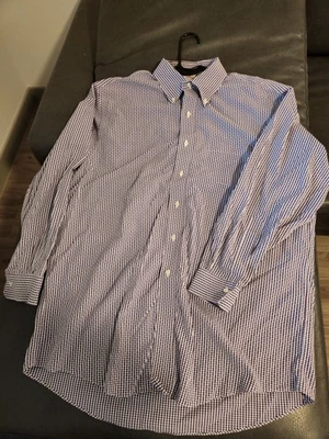 Brooks Brothers Dress Shirt Mens 17-33 Purple Madison Button Down 100% Supima  - Image 1 of 4