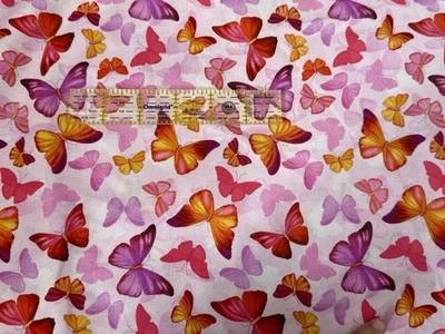 OOP Pink Butterfly Pavilion by Michael Miller - BTHY: 18"X44” — 第 1/2 张图片