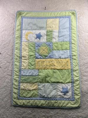 Детская кроватка лоскутное одеяло лоскутное одеяло звезды луна аппликация двусторонняя пастель детская - Изображение 1 из 4