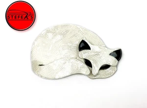Lea Stein - Parigi - Spilla gatto addormentato bianca e nera firmata - TS81225B - Foto 1 di 7