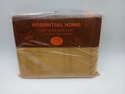Gold Satin Stripe Tablecloth Oblong 52" X 70" Essential Home  - Image 1 of 2