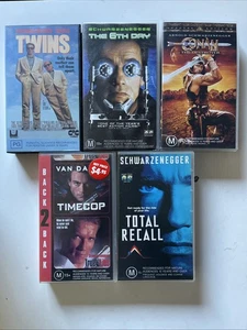 5x VHS Bundle Arnold Schwarzenegger Conan Total Recall True Lies Twins Video Lot - Picture 1 of 6