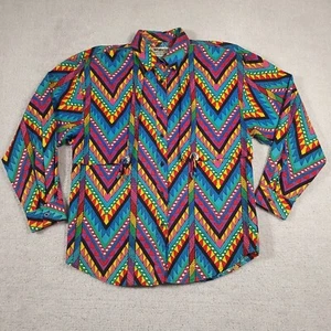 Vtg Wrangler Authentic Western Apparel Button Up Shirt Womens XL Aztec Art Rodeo - Picture 1 of 17