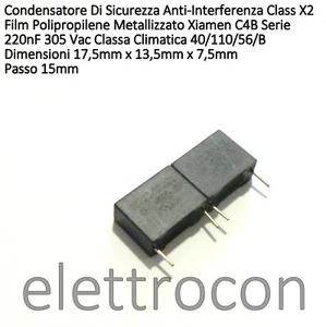 2 pezzi 220nF 305 Vac Condensatore di Sicurezza Film Polipropilene Class X2 - Picture 1 of 1