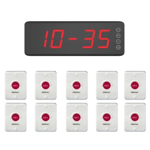 SINGCALL Wireless Paging Service System for Restaurant, 1 Receiver and 10 Bells - Picture 1 of 11