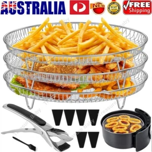 3 Layer Air Fryer Rack 304 Stainless Steel Dehydrator Rack Basket Tray for Ninja - Picture 1 of 8