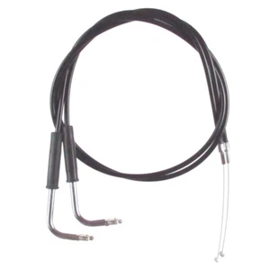Black Vinyl Coated +10" Throttle Cable Set 1996-2007 Harley Road King FLHR - Picture 1 of 1