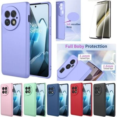 Shockproof Soft Liquid Silicone TPU Back Case Tempered Glass For OnePlus 13 5G - Image 1 of 4