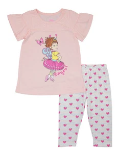 Fancy Nancy Girls Bonjour 2pc Capri Legging Set Size 2T 3T 4T 4 5 6 6X - Picture 1 of 3