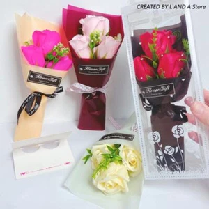 Valentine Day Gift Artificial Flower Rose Soap Bouquet Gift Box Flower Creative - Picture 1 of 28