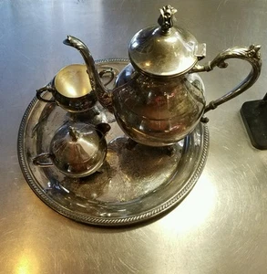 Antique Collectable Rogers Silver Co 1883 5 Piece Tea Set  - Picture 1 of 6