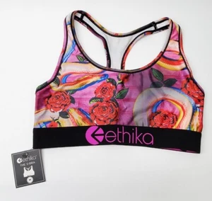 Zumiez Optical Bloom Multicolored Sports Pink Bra Size M WLSB1205 - Picture 1 of 5