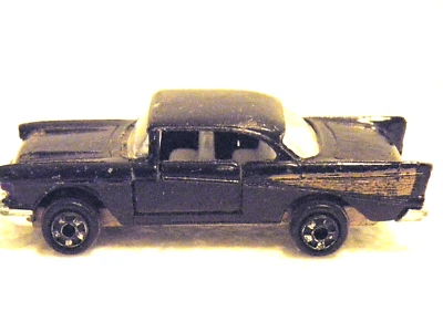 ZYLMEX 57 CHEVY 2 DOOR HARDTOP Chevrolet Black Doors Open Hong Kong Made Vintage - Image 1 of 4