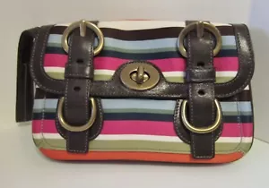 Bolso sin asas Coach Legacy Stripe Garcia 41850 LG NUEVO CON ETIQUETAS $228 ¡BELLEZA! - Imagen 1 de 14