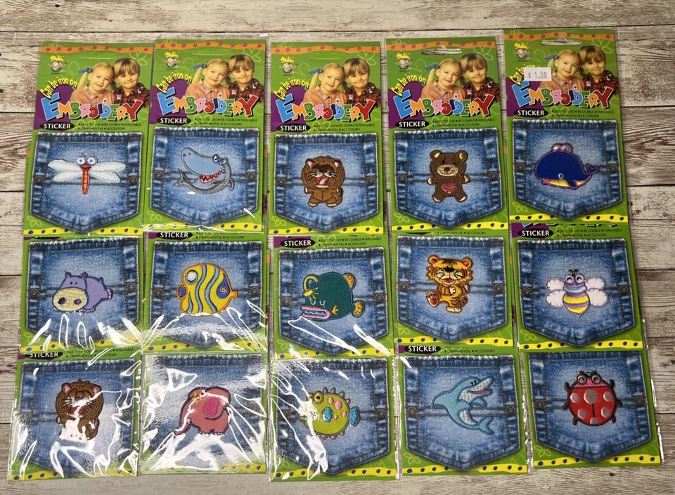 Lot of 15 Embroidery Patches - Iron On - Fun Kingdom Series - Kids Animals - Image 1 of 4