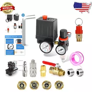 Complete Air Compressor 90-120 PSI Control Valve Kit with Essential Accessories - Picture 1 of 9