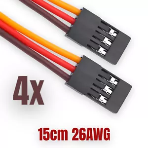 ✅ 4 Servo Patch Kabel 15cm Patchkabel Servokabel JR Stecker zu Stecker 26AWG ✅ - Bild 1 von 14
