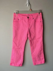 Justice Girls Pink Capri Jeans Pants Size 12R - Picture 1 of 5