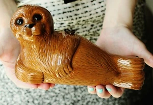Timmy Woods Handmade carved little baby SEAL Crossbody Satchel Clutch Purse - Picture 1 of 12