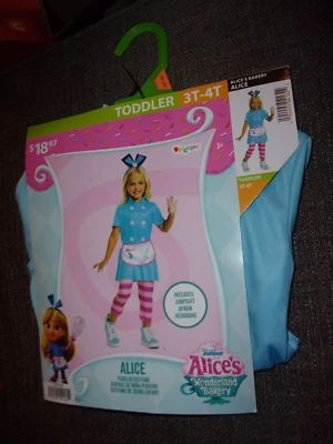 Disney Junior Alices Wonderland Bakery Halloween Costume Toddler 3T-4T New - Image 1 of 4