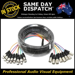 10-Metre 8-Way XLR Multicore Male-Female M-F Microphone Mic Cable Lead Cord 10M - Picture 1 of 4