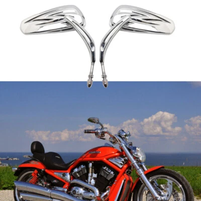 Espejos retrovisores cromados para motocicleta Harley Davidson V-Rod Dyna Street Glide Foto 1 de 4