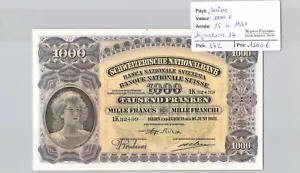 Suiza - 1000 Francos - 16.6.1931 - Pick 37c - N º 1K32439 - Firma 17 - Imagen 1 de 2