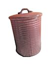 Linens N Things Cookie Jar Canister Purple Grooves Ribbed SZ 8 1/2" 
