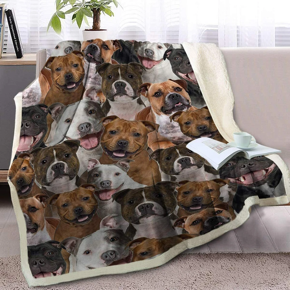 Throw Dogs Blanket  Cute Puppy Fleece Blanket Sherpa Throw, 50 x 60 Inch - Image 1 of 1