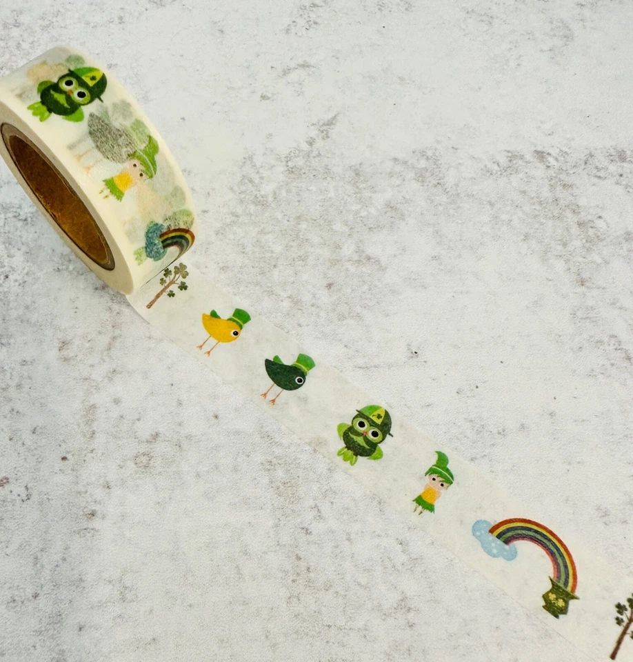 Personagem de dia de São Patrício ícone de pássaro fita Washi planejador de papel artesanato suprimentos artesanato - Imagem 1 de 1