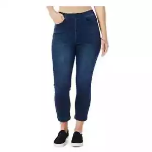 DG2 by Diane Gilman New Classic Stretch Split Hem Pull-On Capri (Indigo , MT) - Picture 1 of 2