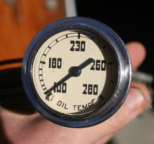 54-59 Vintage AC GMC Truck Chris Craft Cream Mechanical Oil Temperature Gauge - Picture 1 of 16