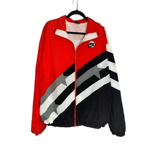 Nike Throwback Mens Size Large Full Zip Windbreaker Jacket Track Red Black Gray - Picture 1 of 3