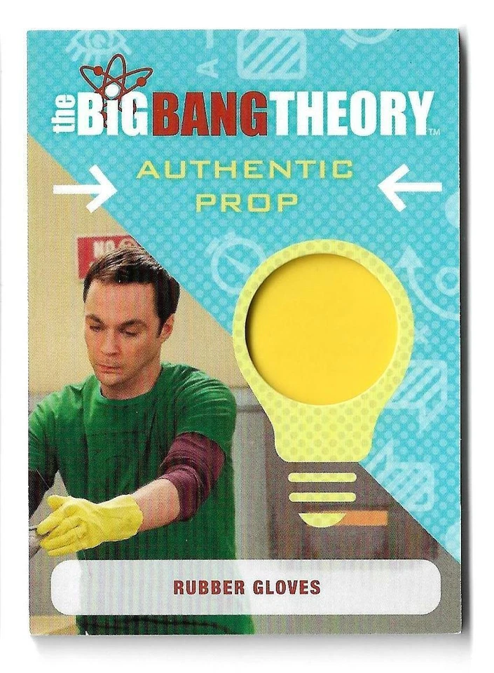 2016 Big Bang Theory Seasons 6 & 7 Authentic Prop Card M06 Sheldon Rubber Gloves - Image 1 of 1